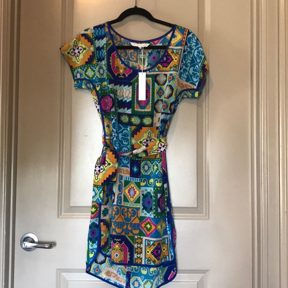 Trina Turk Aztec Print Silk Dress - Picture 1 of 4